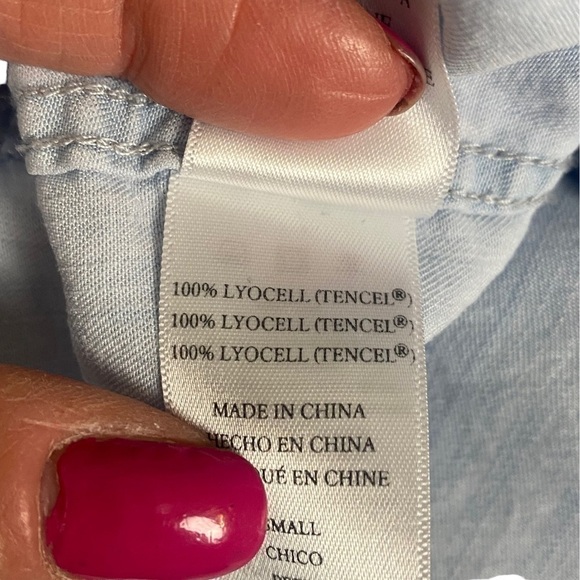 Rails daphne raw hem stripe button down shirt blue size small - Picture 10 of 12